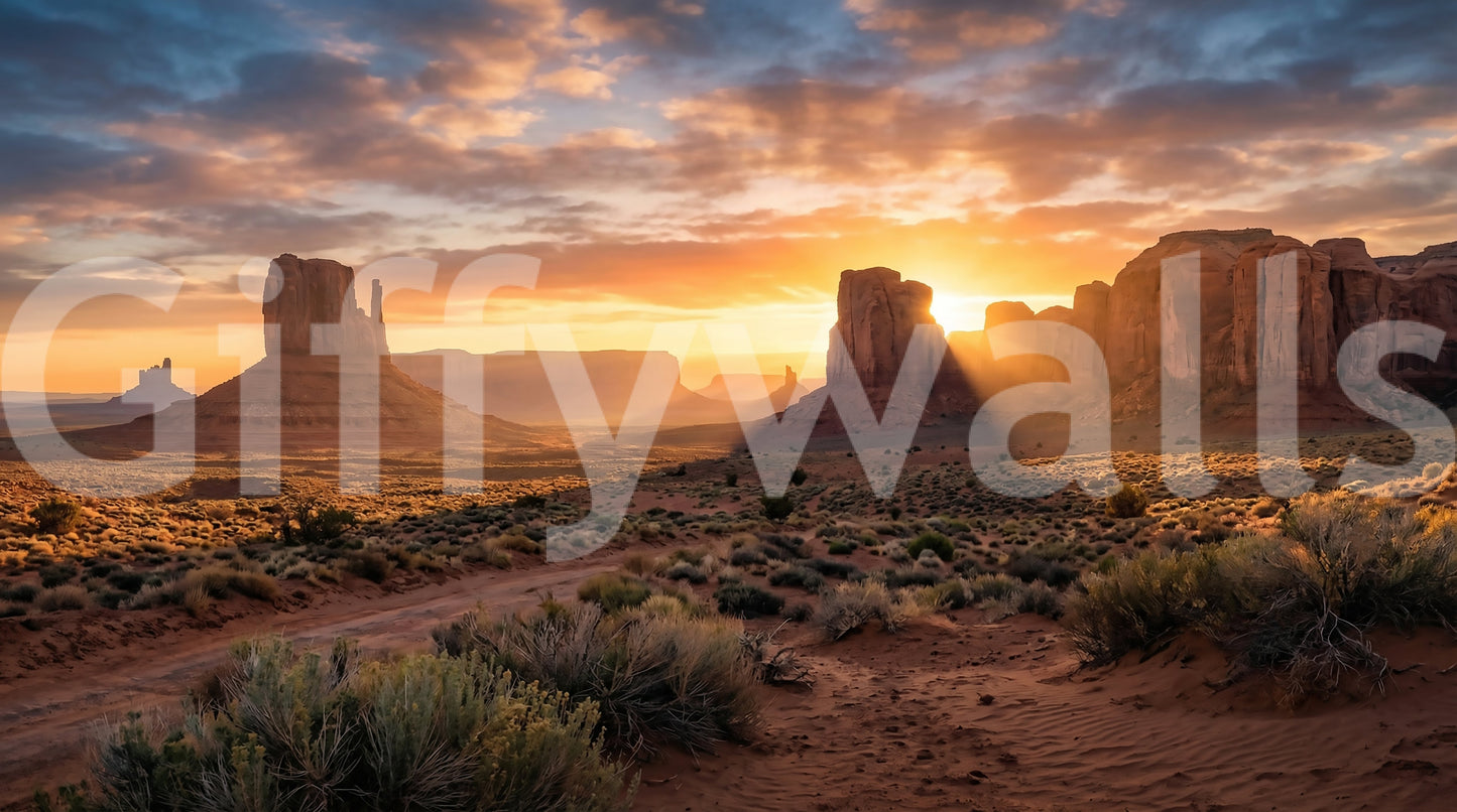 Desert Horizon wall mural with wide open landscape view