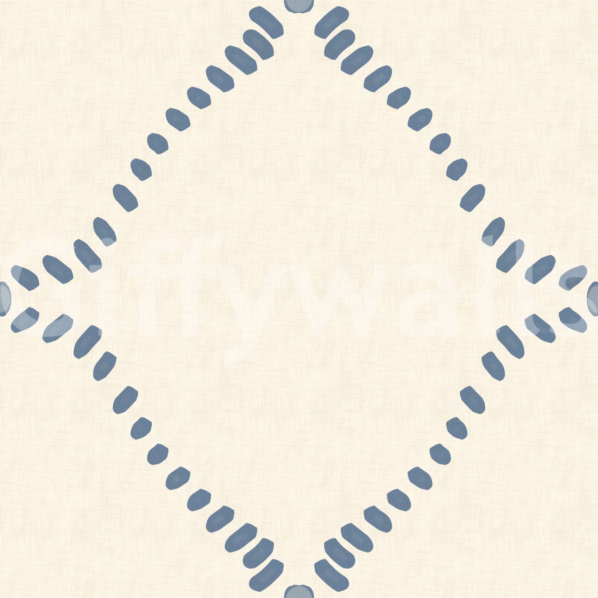 Tapered corner dots soften the geometry of Beachy Boho Coastal Slate Blue Dotted Lattice wallpaper.