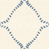 Tapered corner dots soften the geometry of Beachy Boho Coastal Slate Blue Dotted Lattice wallpaper.