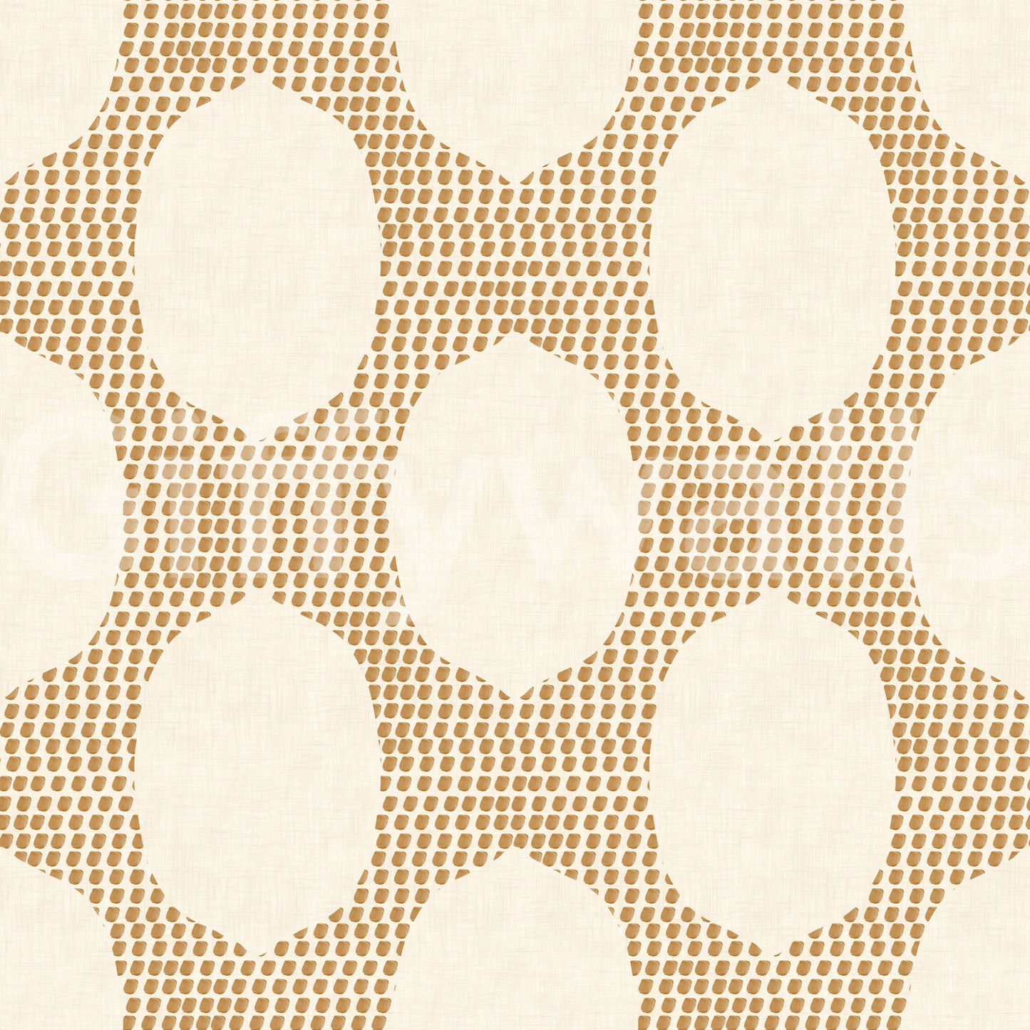 Beachy Boho Golden Mosaic Wallpaper⁠