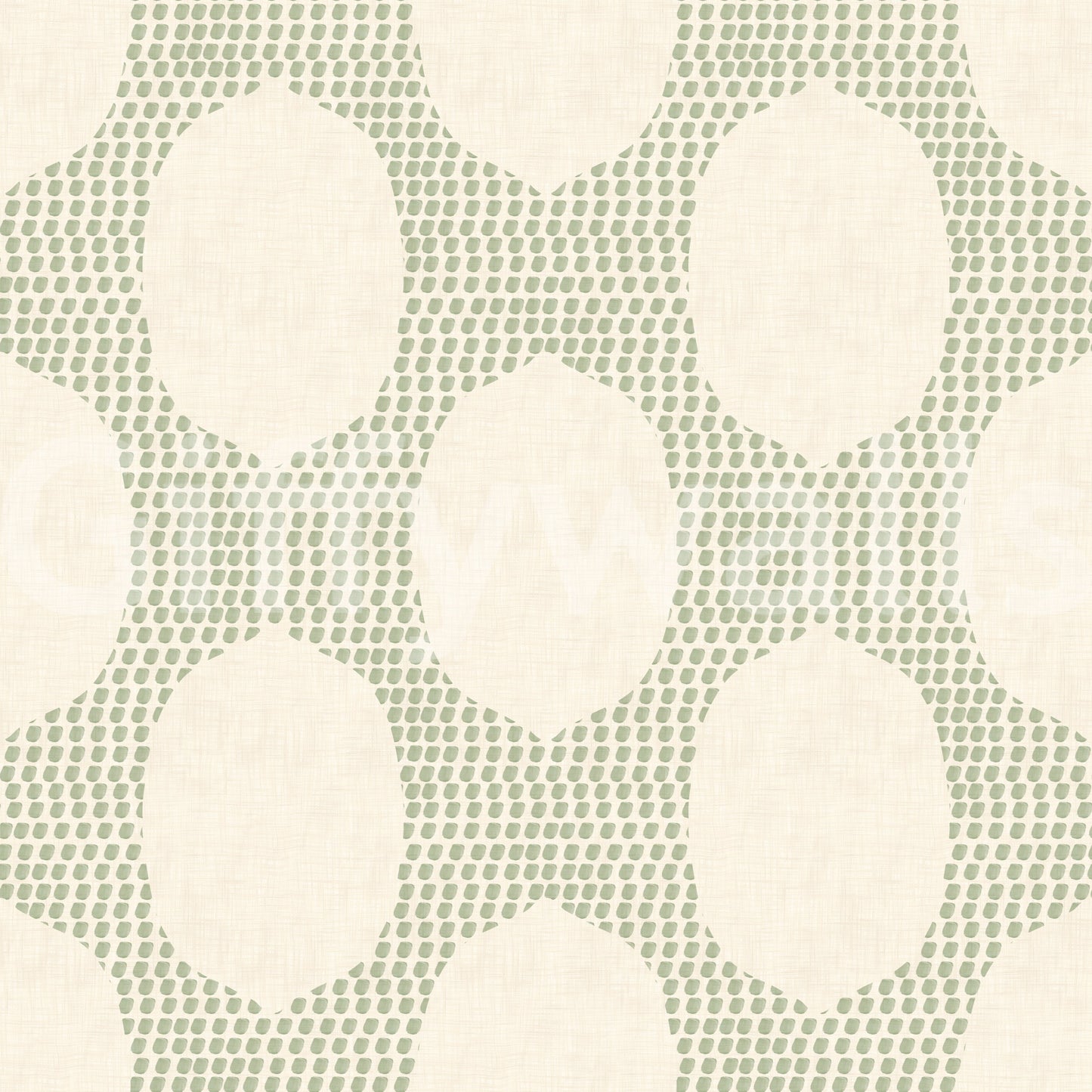 Beachy Boho Costal Green Mosaic Wallpaper⁠