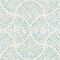 Minimalist scallop pattern adds quiet rhythm to the muted blue wallpaper texture., GD9640