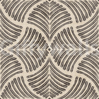 Earth and cream tones cluster across this textured scallops fan Japandi wallpaper.