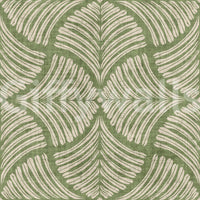 Olive moss tones swirl across this textured scallops fan Japandi minimalist wallpaper., GD9643