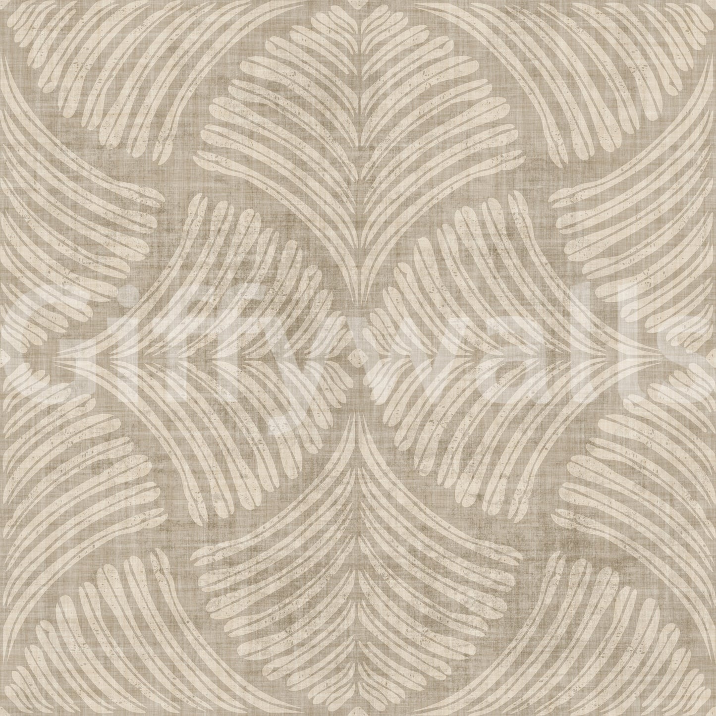 Khaki tones underpin gentle scallop motifs on this Japandi minimalist wallpaper., GD9645