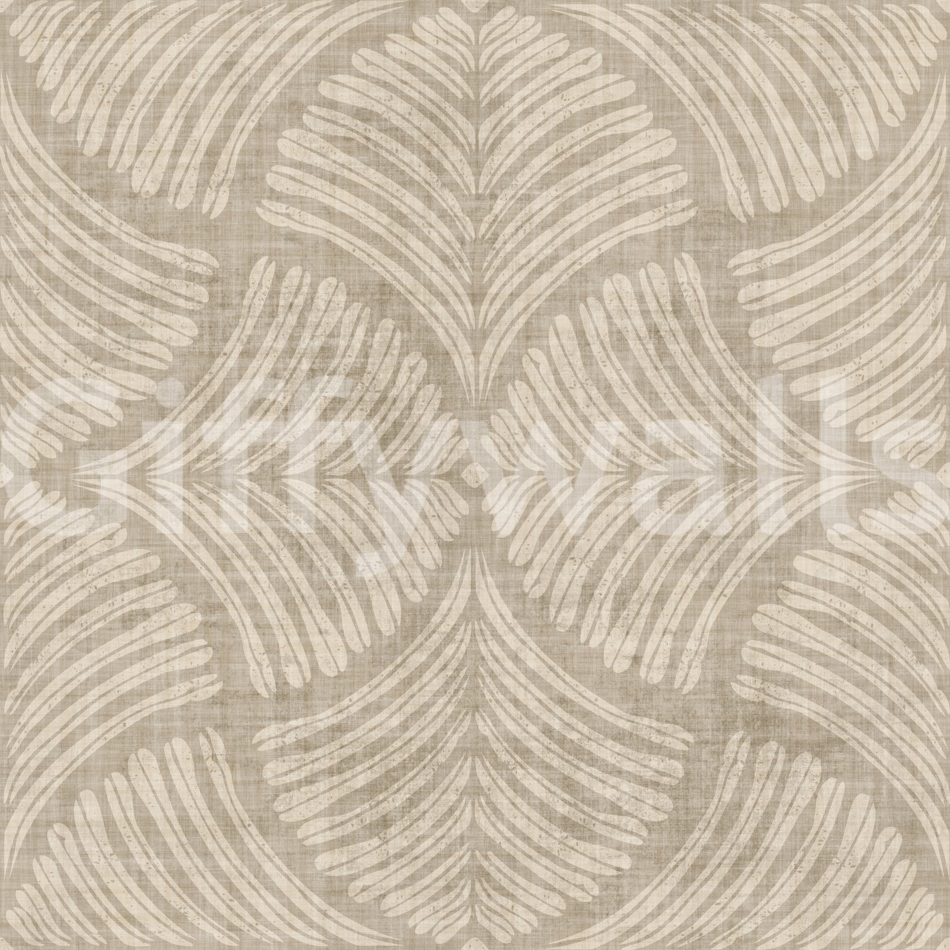 Khaki tones underpin gentle scallop motifs on this Japandi minimalist wallpaper., GD9645
