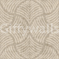Khaki tones underpin gentle scallop motifs on this Japandi minimalist wallpaper., GD9645