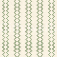 Pattern repeat shows zellige ornament stripes ascending the wallpaper in coastal green., GD9670