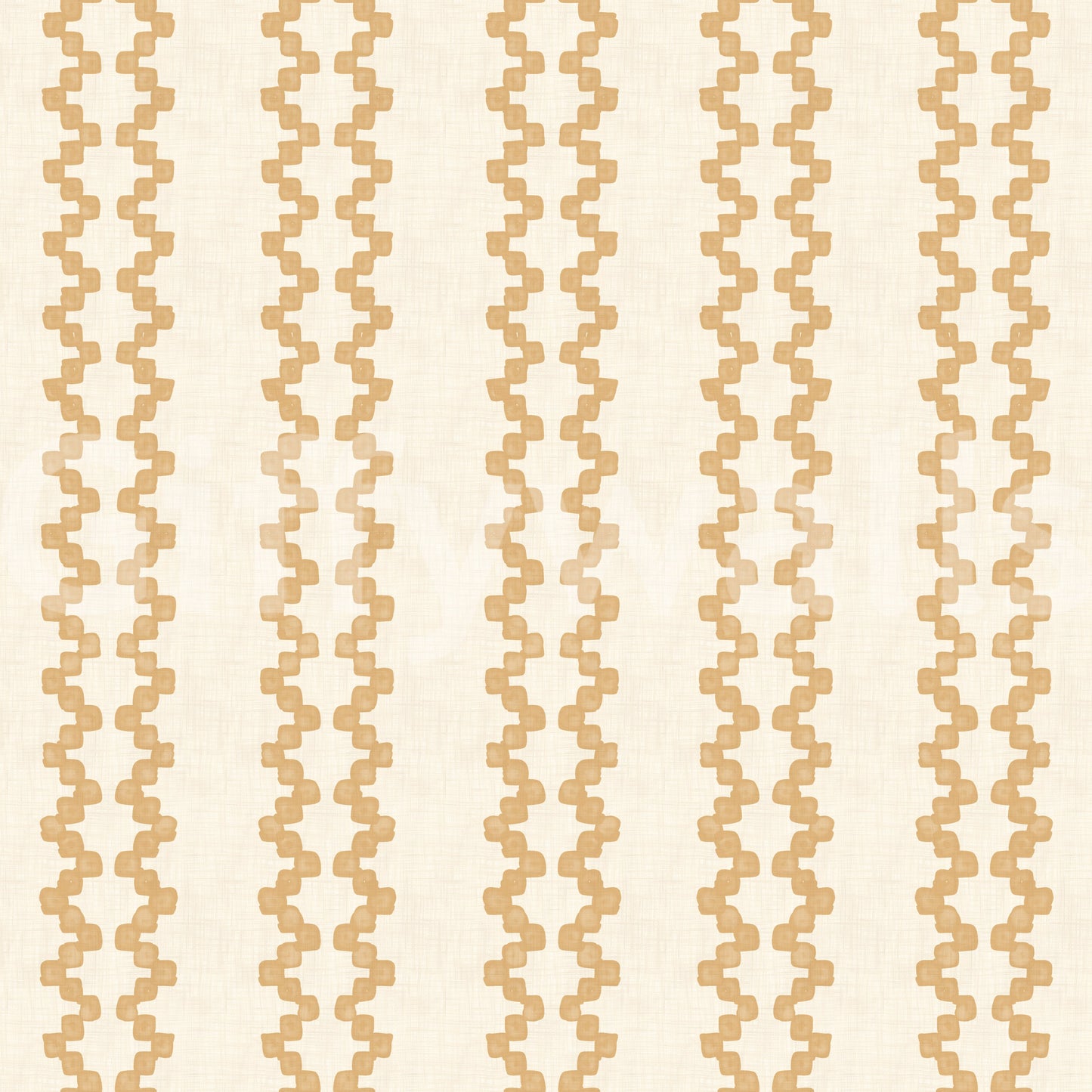 Cream linen weave under sand zigzag ornament stripes, wallpaper detail.