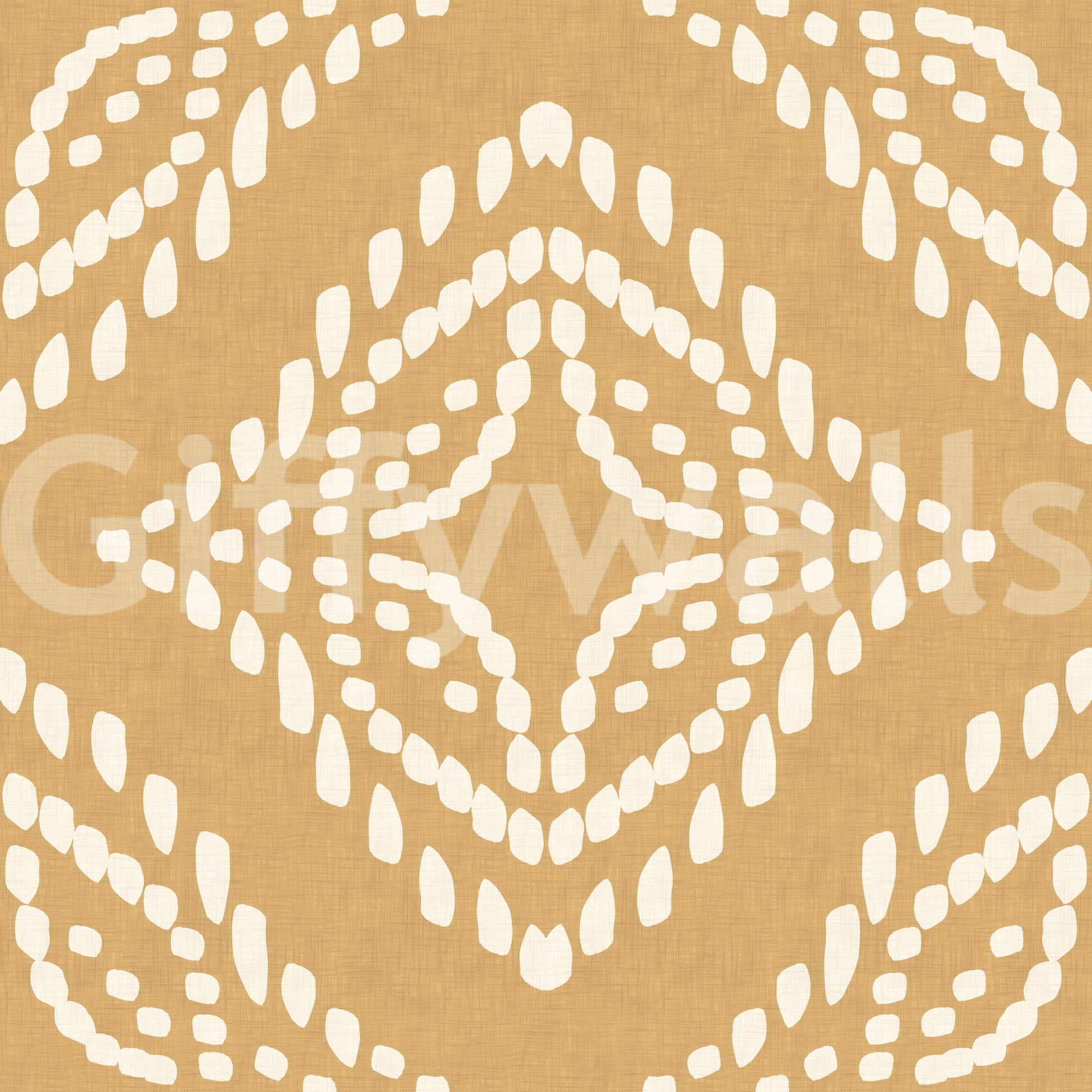 Boho block-style ornament wallpaper with linen-textured sand finish, GD9675