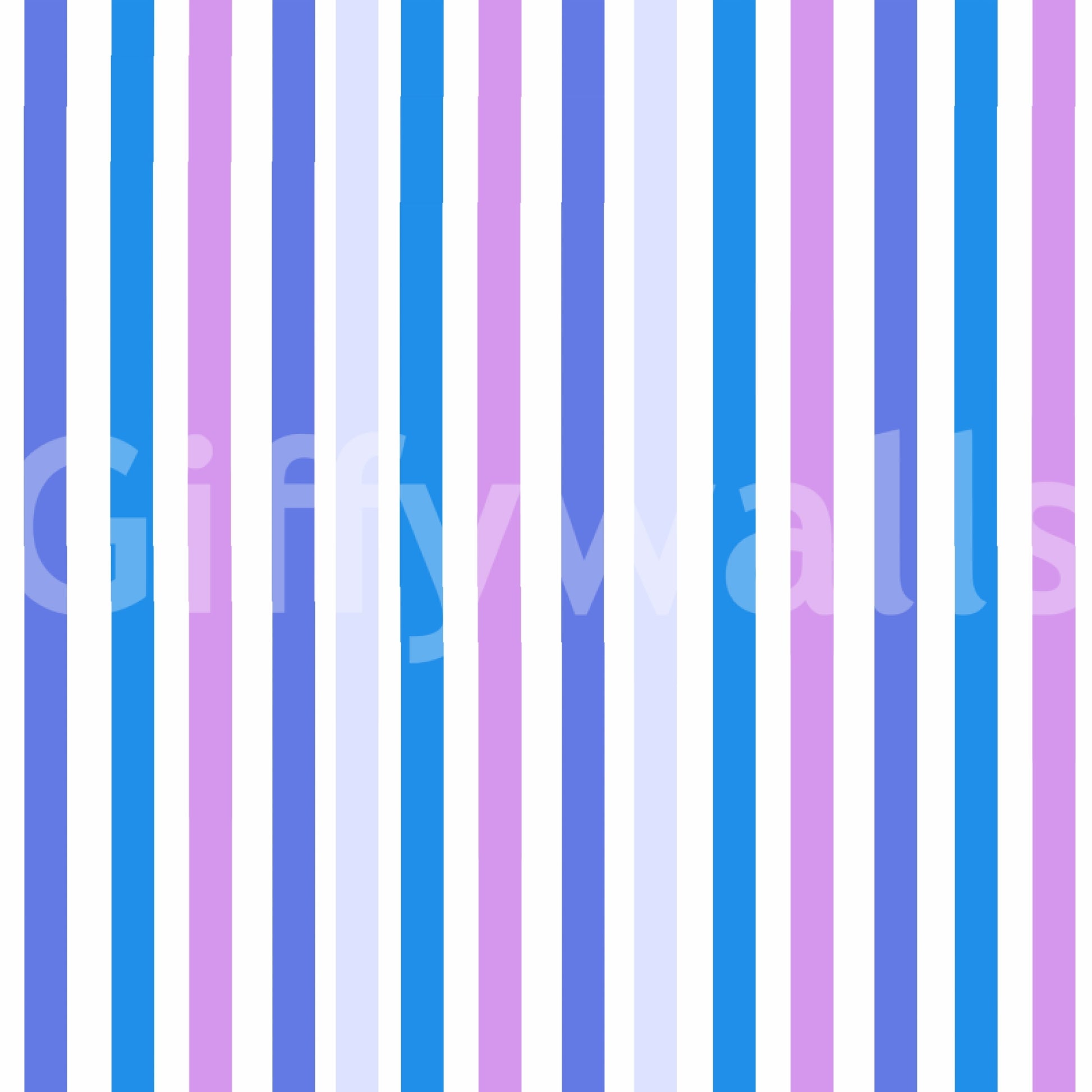 A clean rhythm moves through this vertical striped wallpaper in blue and lilac., GD9689