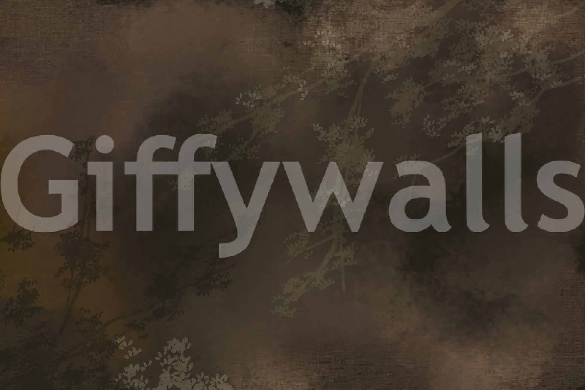 Brown, olive, and shadow-green botanical tones in this dark Woodland Haze wall mural, GD9693