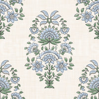blue blooms in the Serene Floral Motif wallpaper