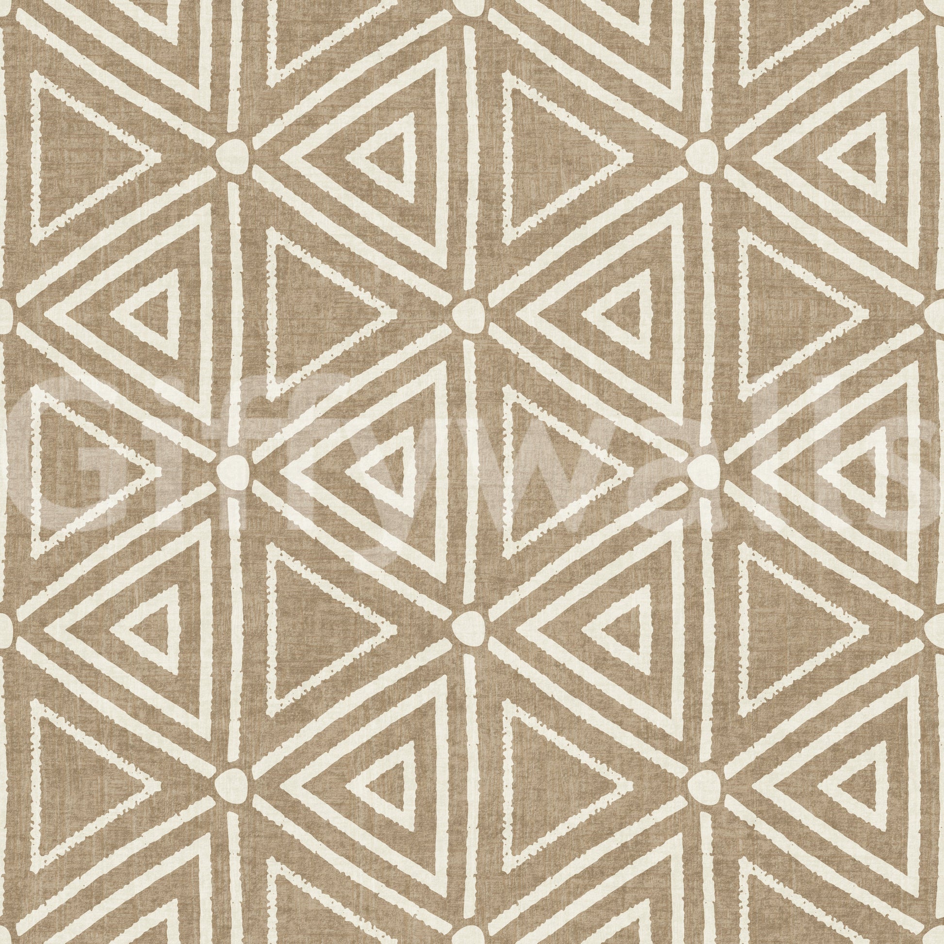 Full-coverage pattern view of the Mudcloth Triangles Boho wallpaper surface, GD9726