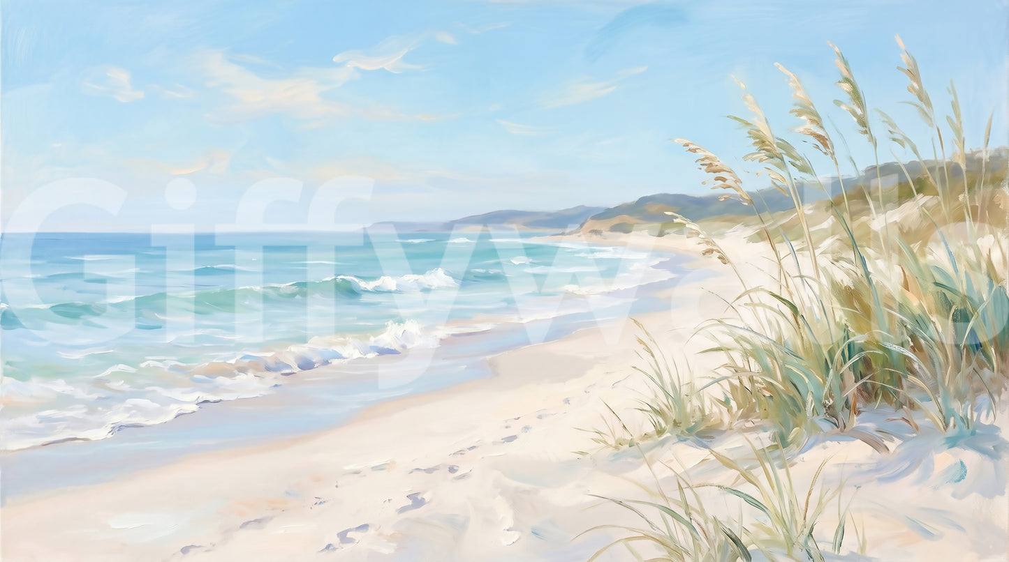 Serene Coastal Canvas Wall Mural