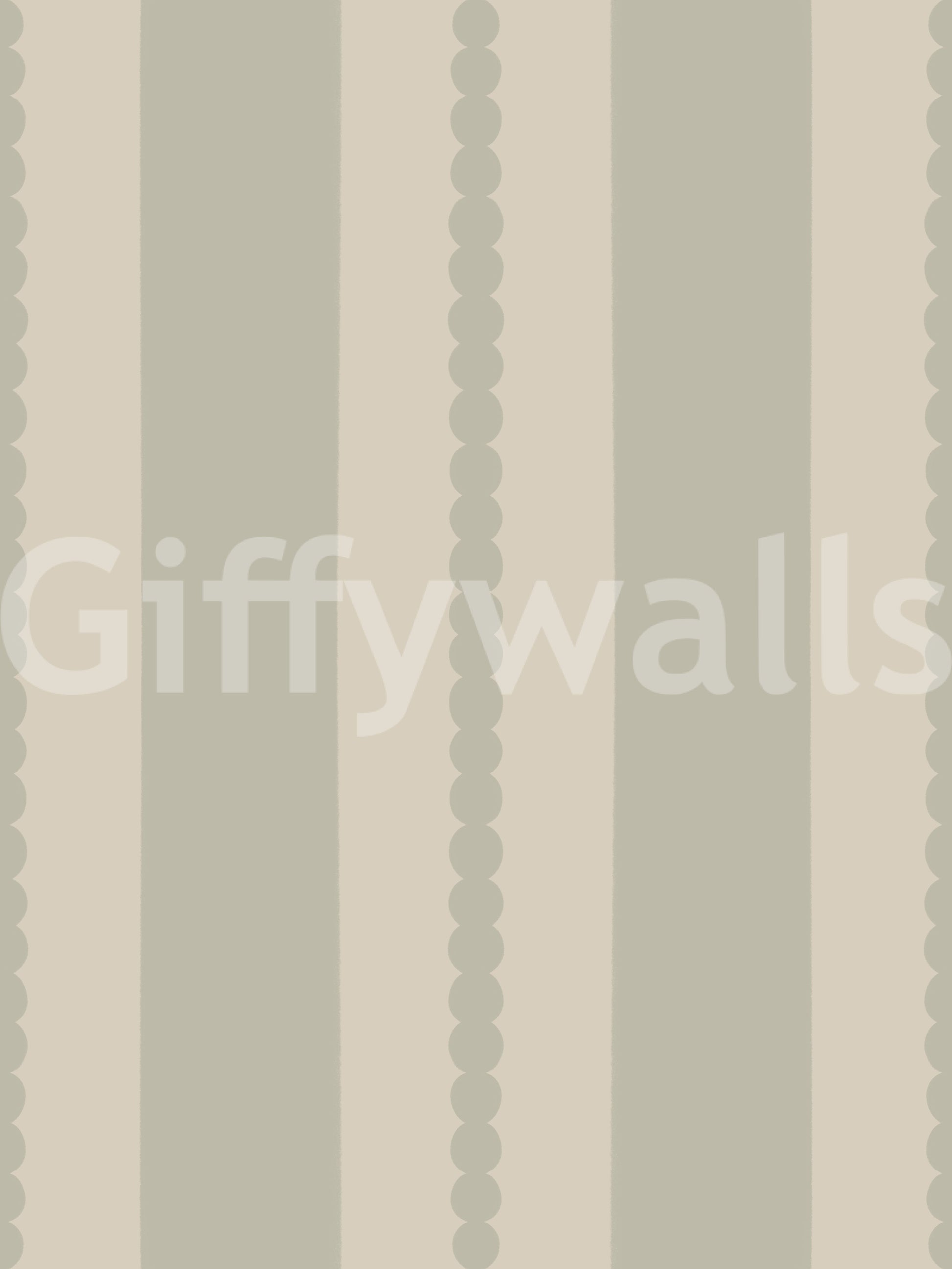 Scallop dot stripe wallpaper pattern in sage green and cream., GD9793