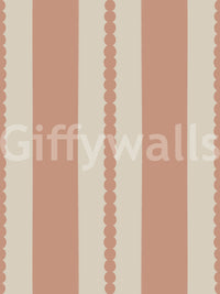 Warm Sands Terracotta Stripes Wallpaper base pattern swatch. 