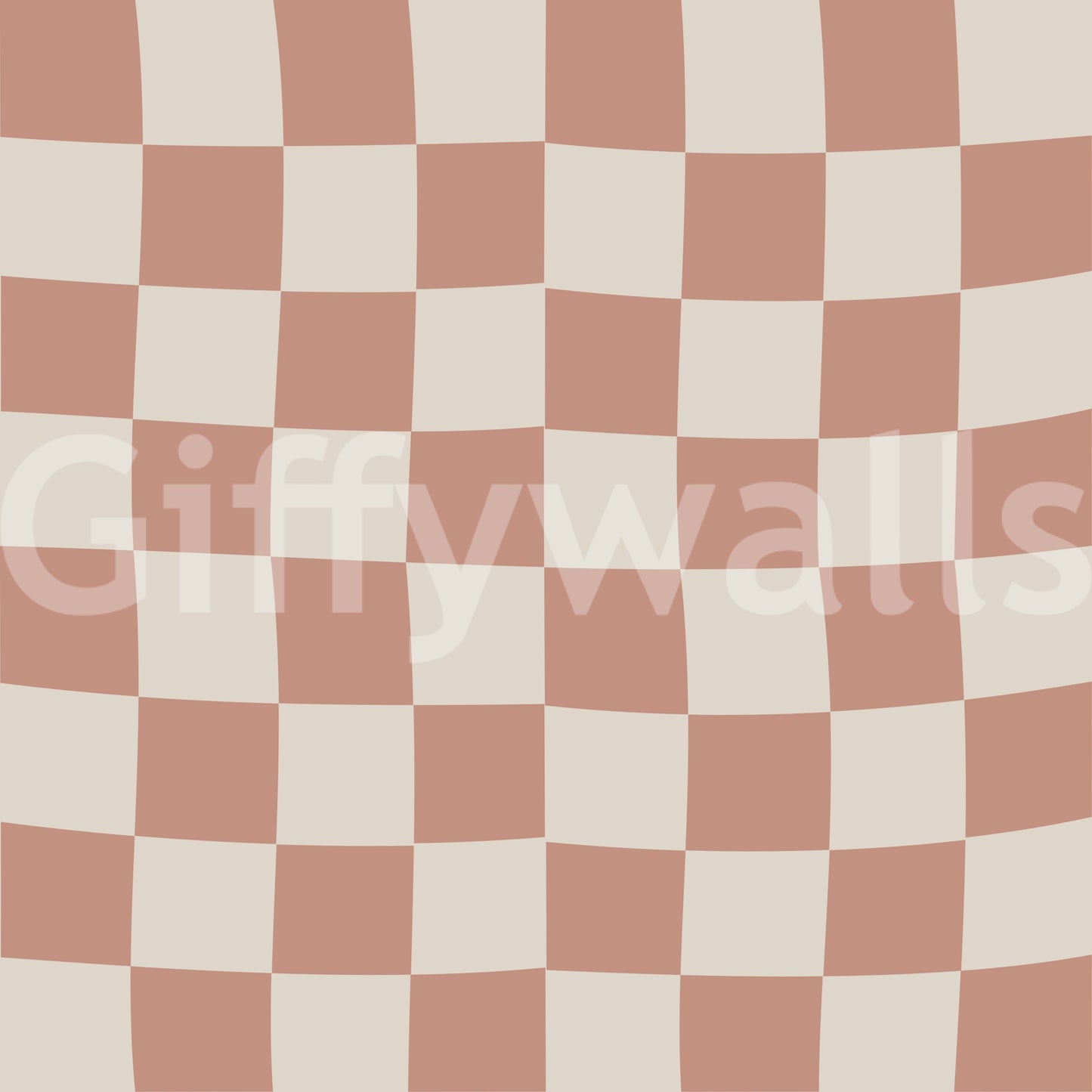 Distorted checkerboard wallpaper in peach cream tones swatch., GD9801