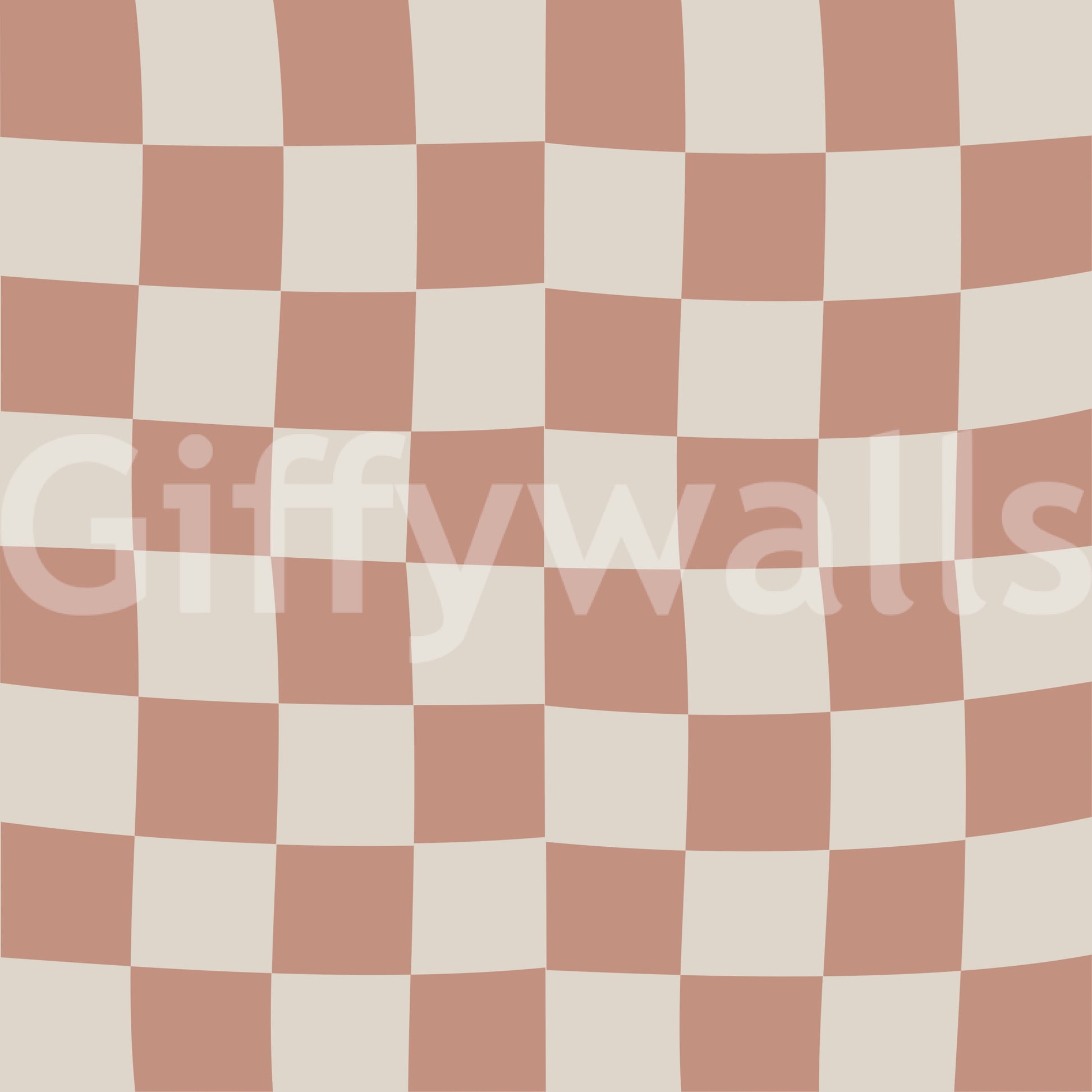 Distorted checkerboard wallpaper in peach cream tones swatch., GD9801