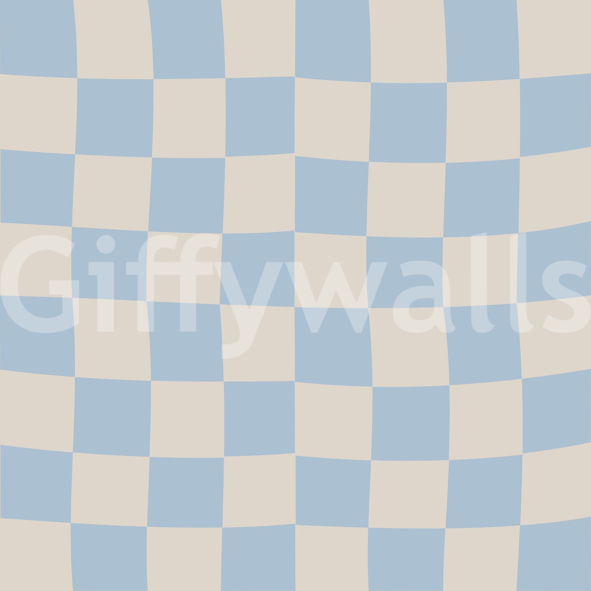 Azure and beige check wave wallpaper base pattern swatch., GD9803