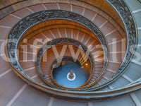 Symmetrical spiral staircase wall mural showcasing classical architecture., GD9857