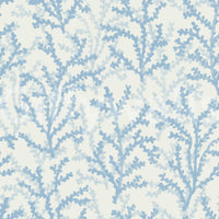 Light blue botanical branch pattern wallpaper on a white background., GD9874