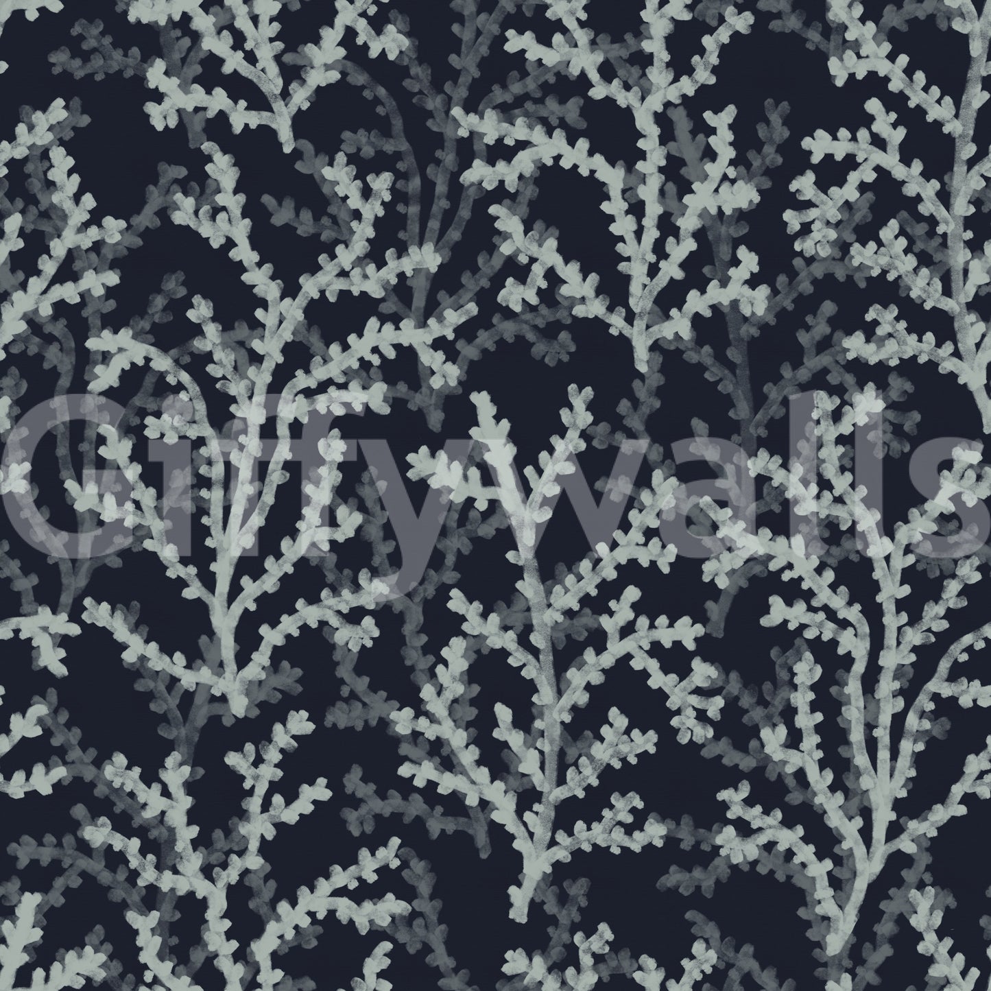 Coraline textured aesthetic wallpaper with painted underwater botanical motifs.