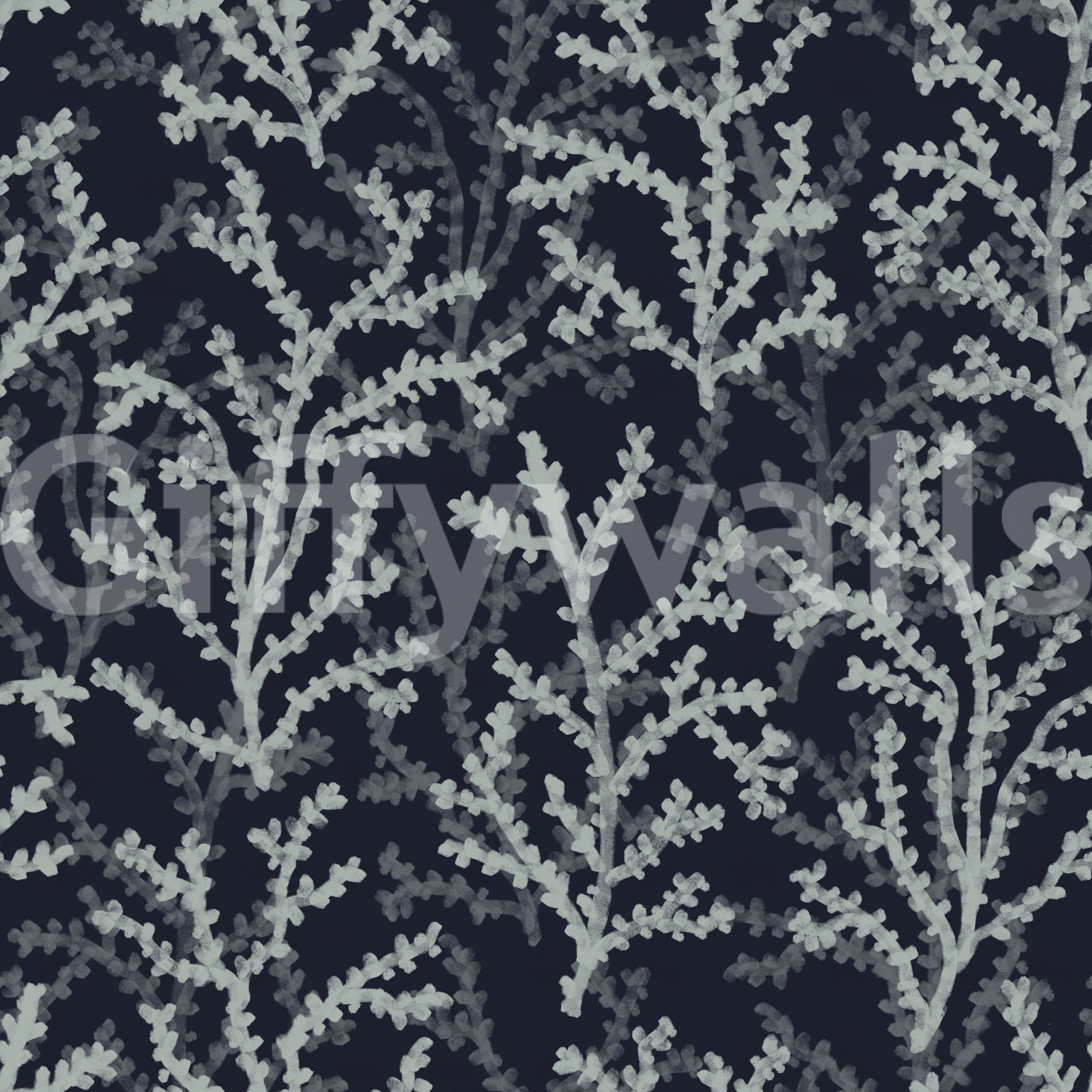 Coraline textured aesthetic wallpaper with painted underwater botanical motifs.