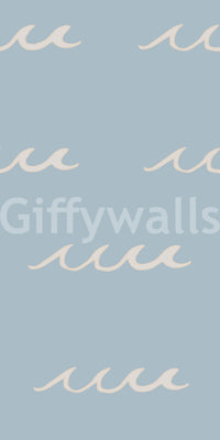 Calm seaside palette captured in this Soft Blue Wave wallpaper print.

