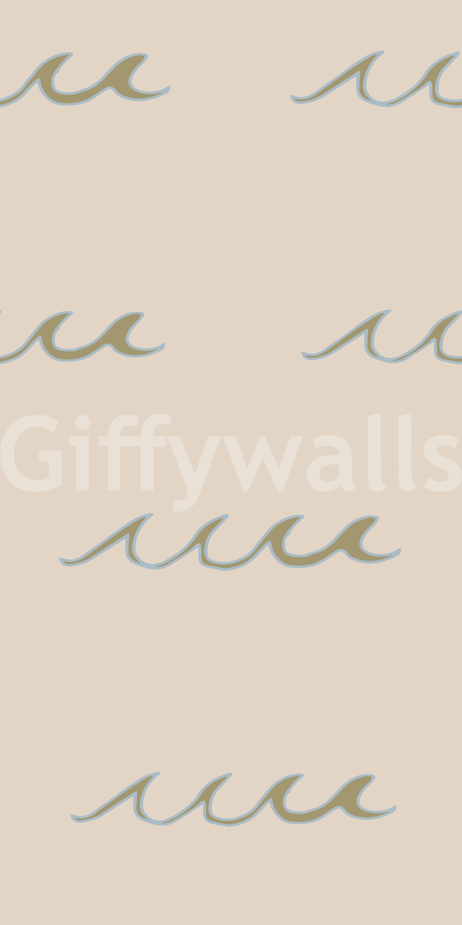 Repeat layout of free-form waves across the Sand Wave Boho Coastal wallpaper., GD9910
