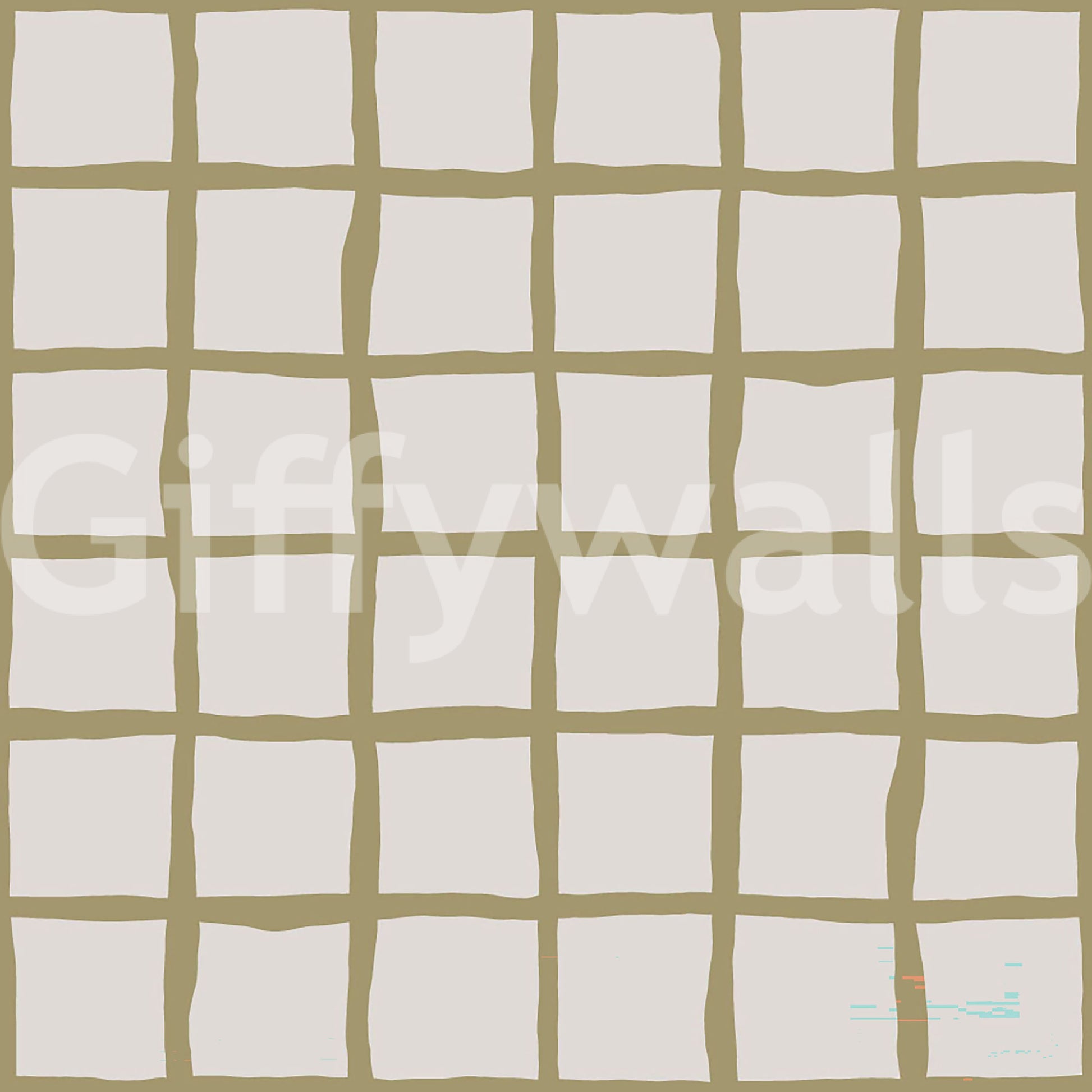 Contemporary boho wallpaper exhibiting irregular hand painted squares., GD9915
