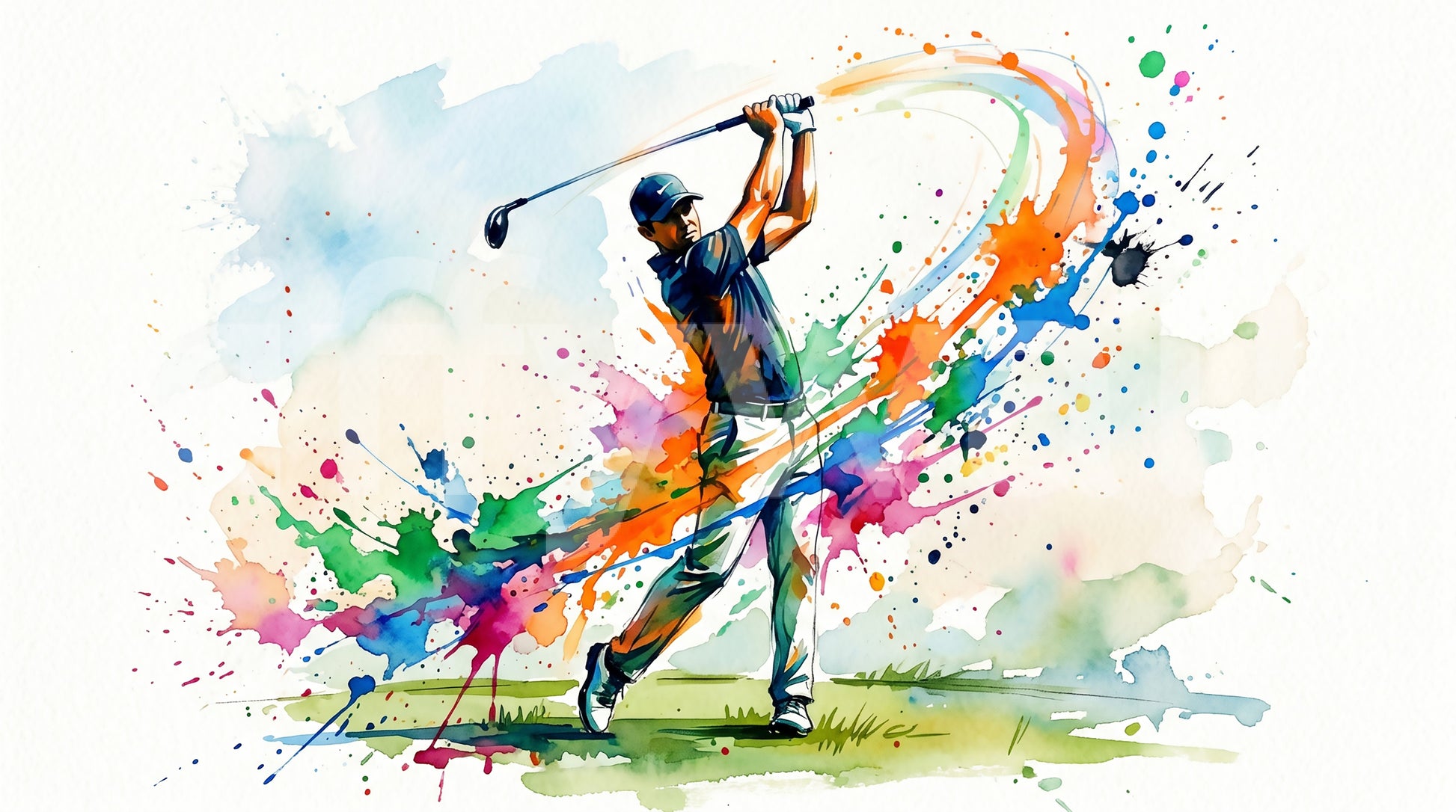 Highlighting the kinetic motion captured within this vibrant splash wall mural., GD9922