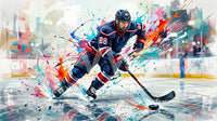 Smooth gliding motion emphasized by bold colors on this striking hockey wall mural., GD9923