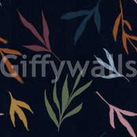 Moody painted leaves wallpaper featuring deep background tones.