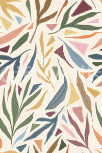Smooth matte surface reflecting the abstract shapes of the Painted Collage wallpaper., GD9930