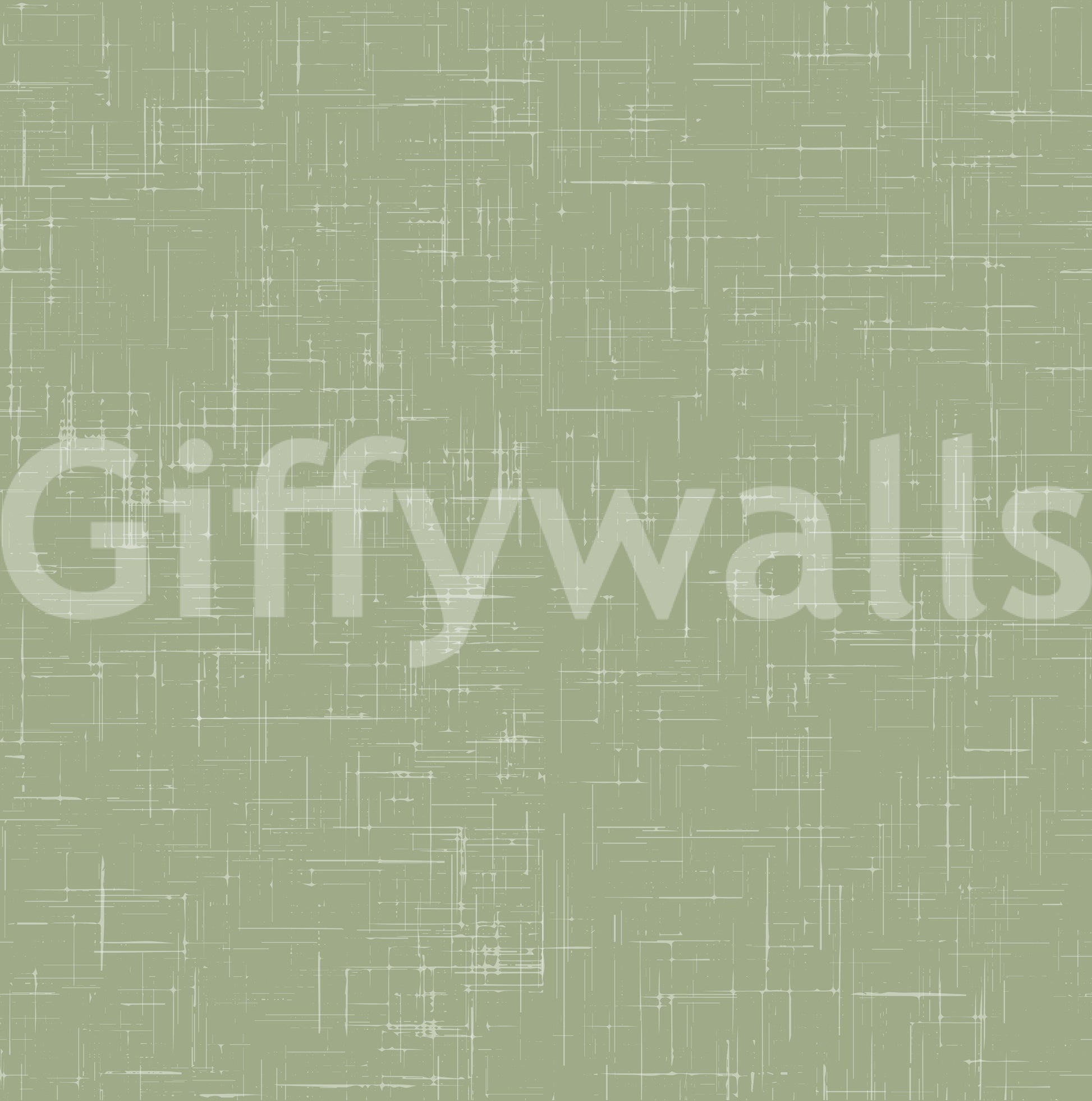 The woven illusion is prominent in this sage green linen wallpaper close up.