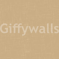 Detailed view of the woven fabric effect on taupe linen wallpaper., GD9954