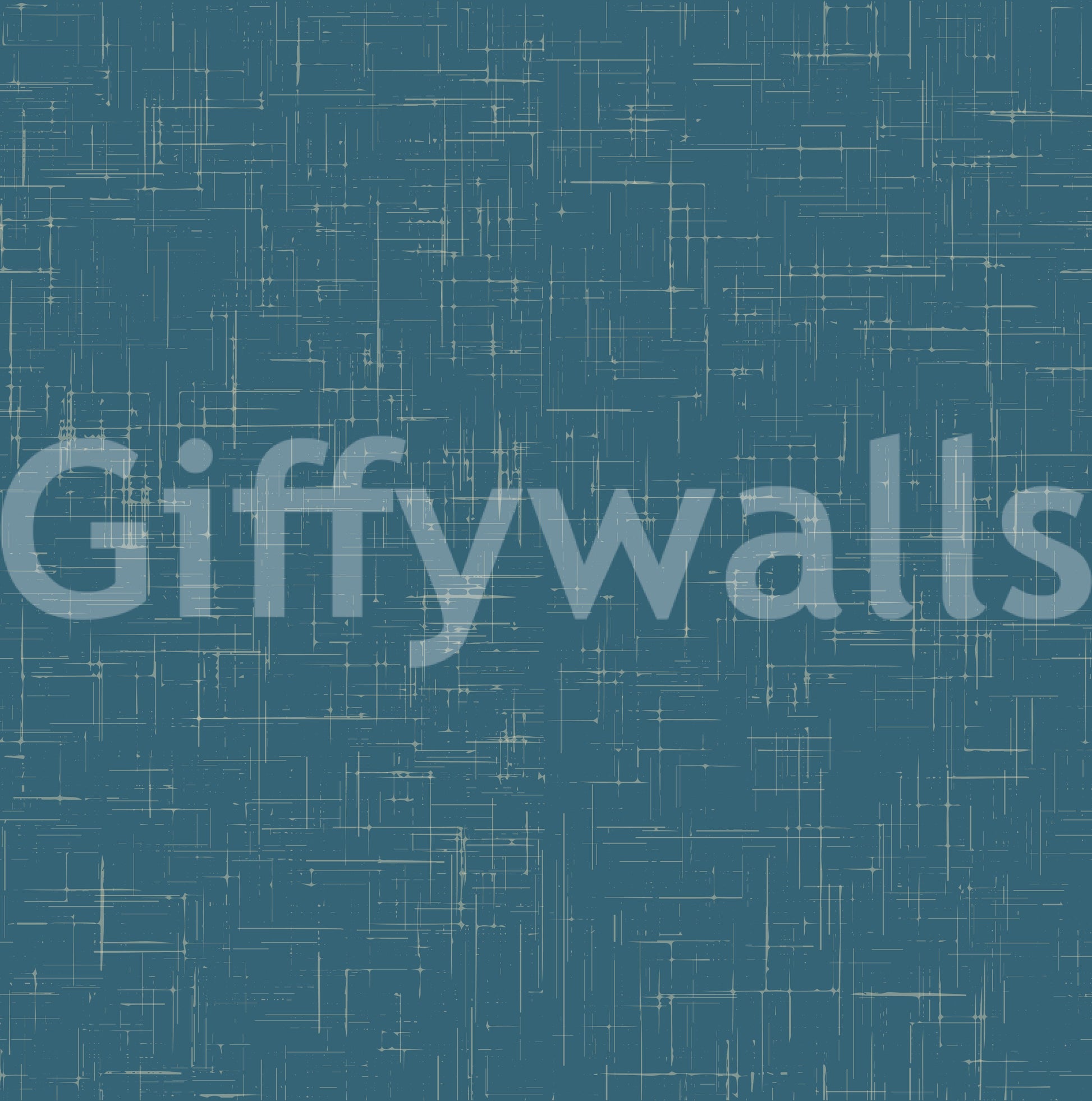 Close up view of the Teal Linen Texture Mid Century Modern Wallpaper., GD9955