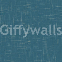 Close up view of the Teal Linen Texture Mid Century Modern Wallpaper., GD9955