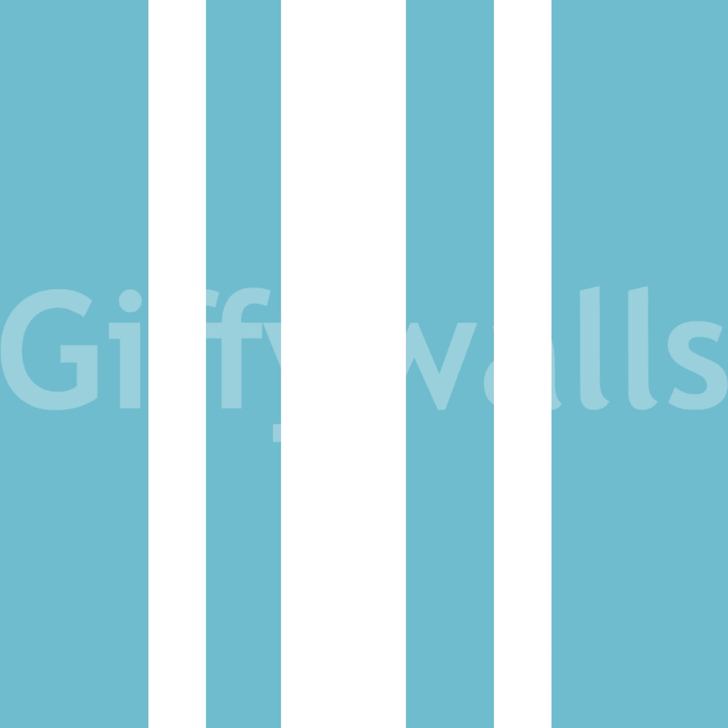 Close up view of the blue ticking stripe wallpaper pattern.