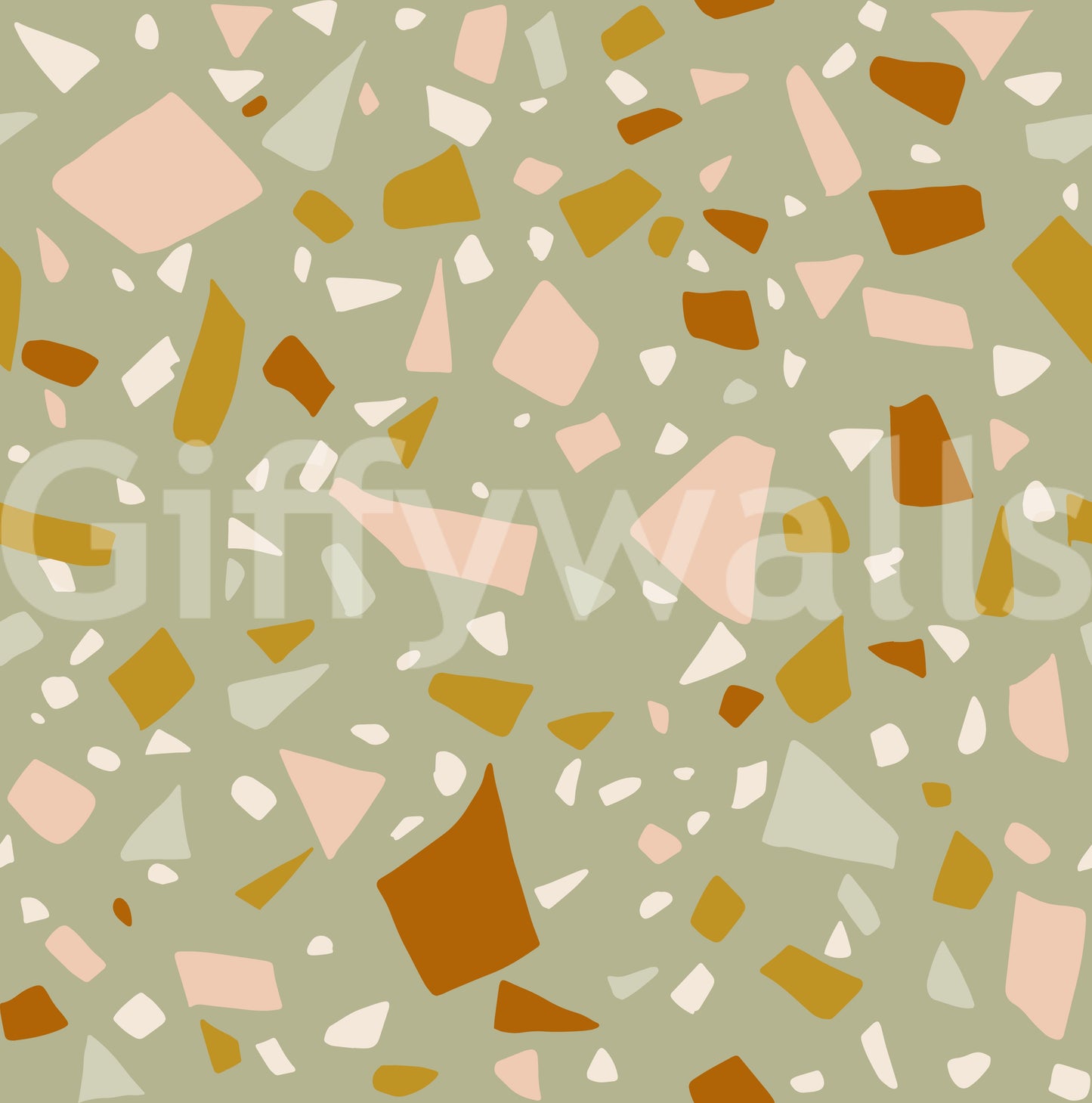 Sage Peach Terrazzo Wallpaper Mediterranean Wallpaper⁠