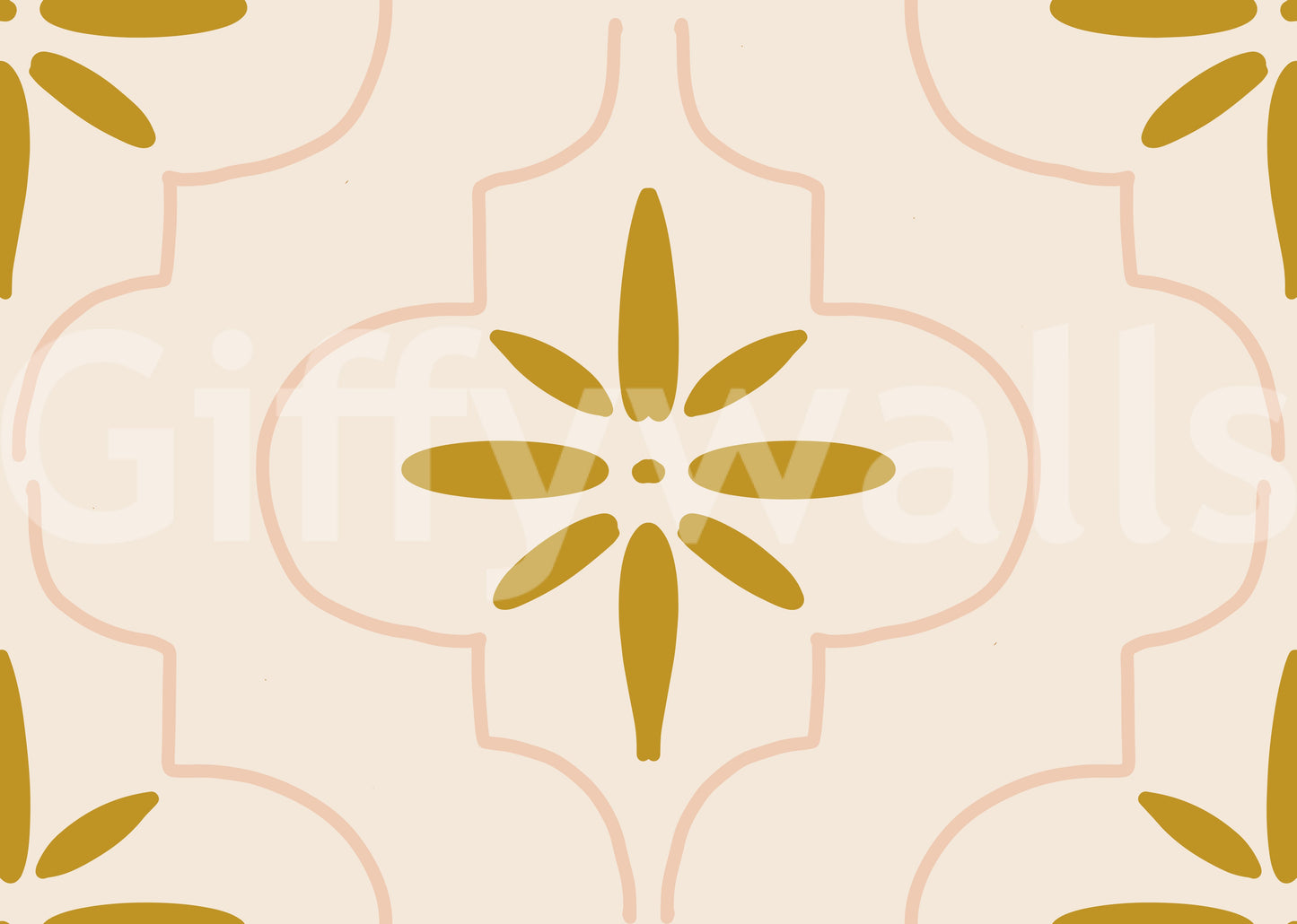 Gold Sand Tile Wallpaper Mediterranean Geometric Wallpaper⁠