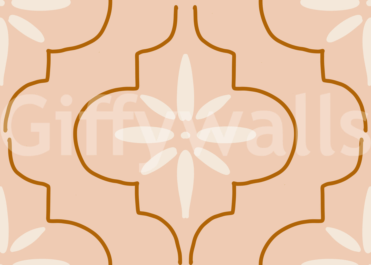 Peach Terracotta Tile Wallpaper Mediterranean Geometric Wallpaper⁠