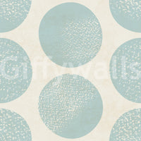 Stippled texture wallpaper showing speckled interior of blue circles. 