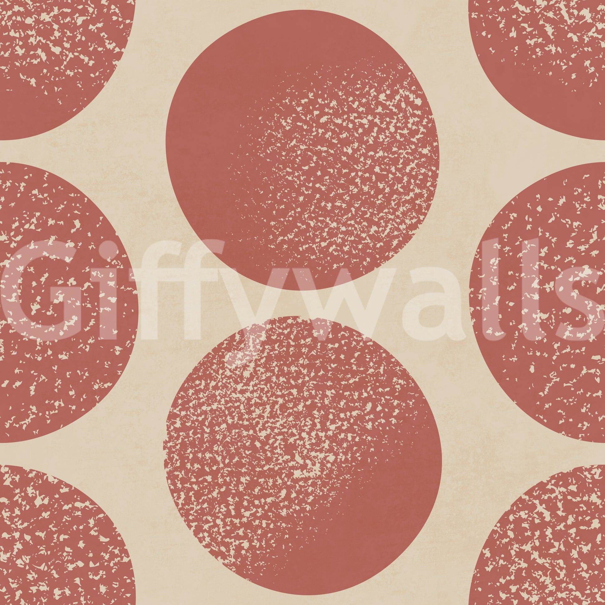 organic circular dots wallpaper with speckled finish in beige background.