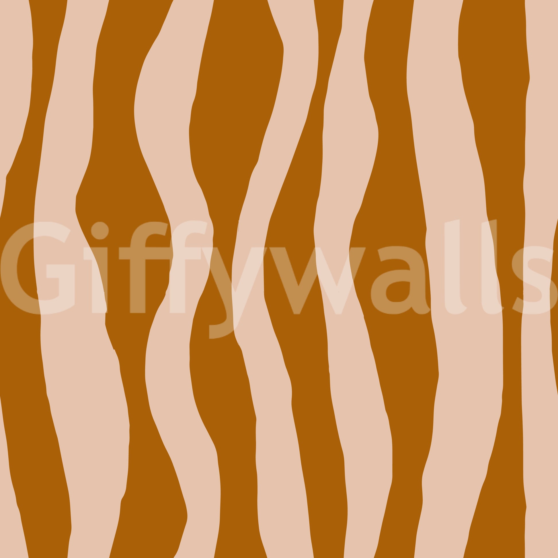 Terracotta Pink Wavy Stripe Wallpaper base pattern swatch with flowing vertical waves.