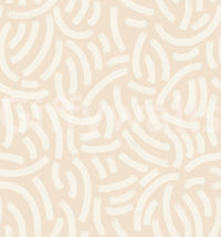 Beige cream brushstroke wallpaper sample showing abstract curved arc motifs.