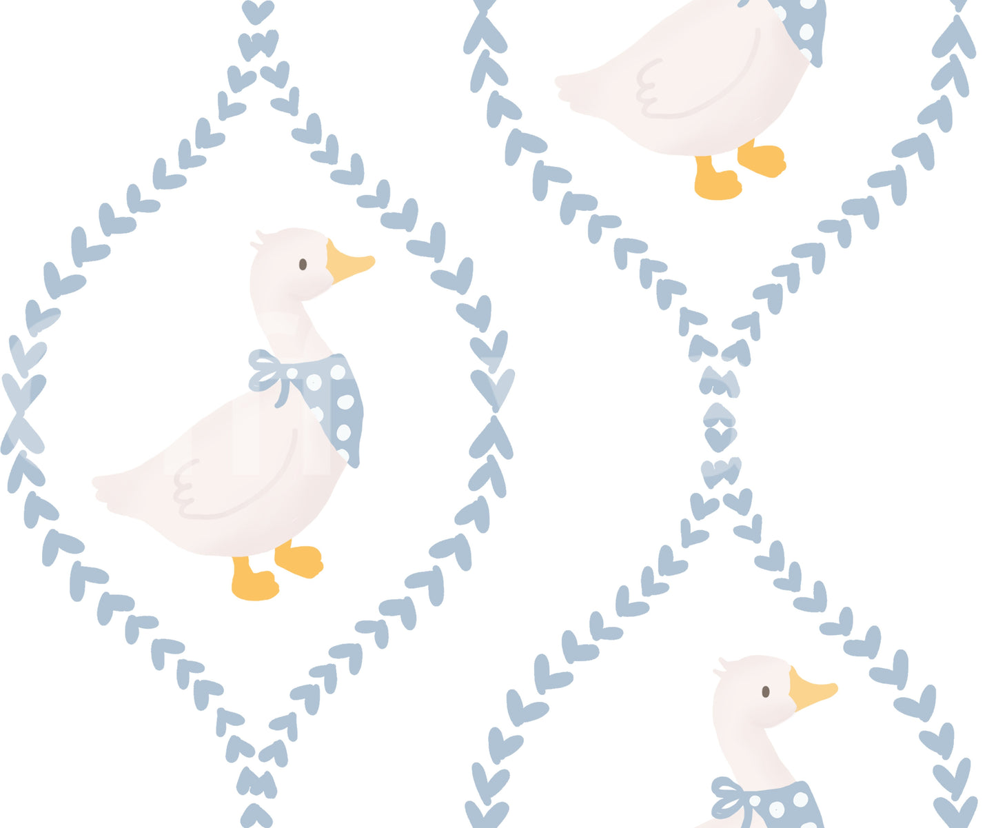 Dapper Ducks & Dainty Hearts Wallpaper⁠