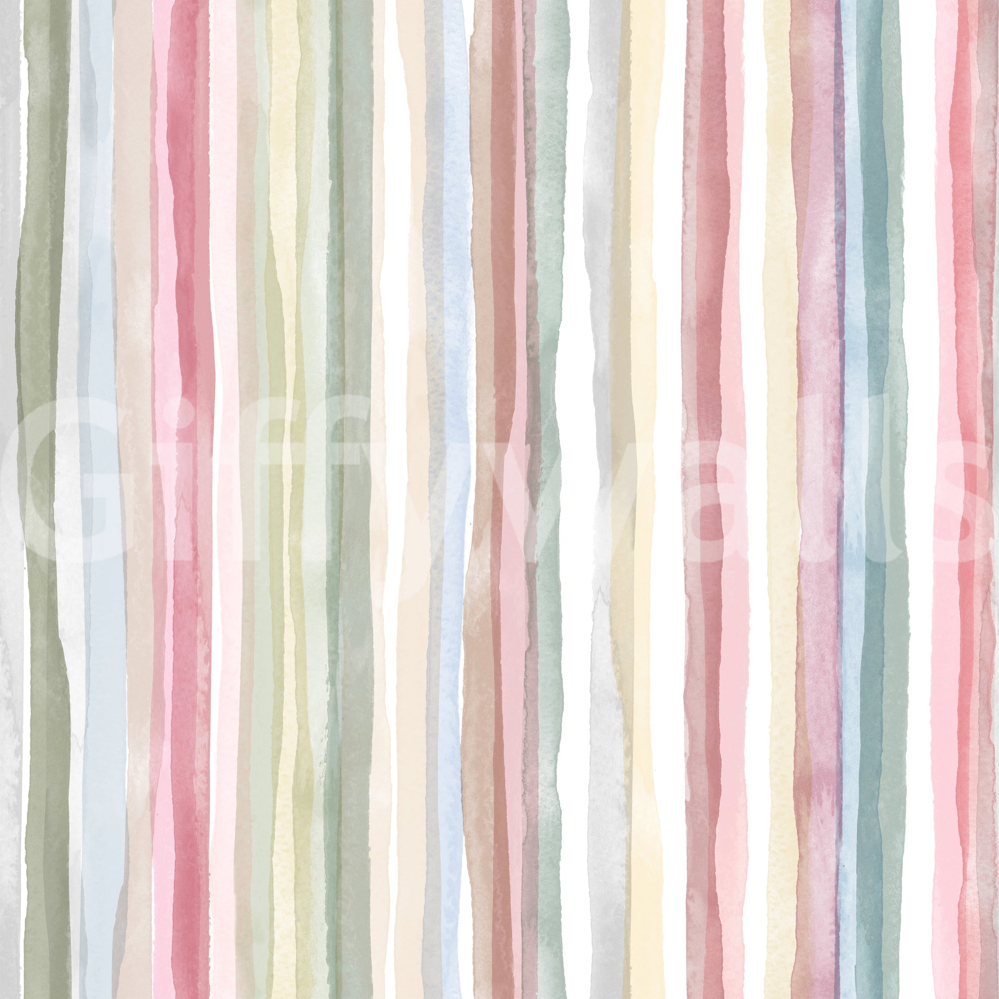 Watercolour Stripes Pastel wallpaper showing the full colour palette., GD10209