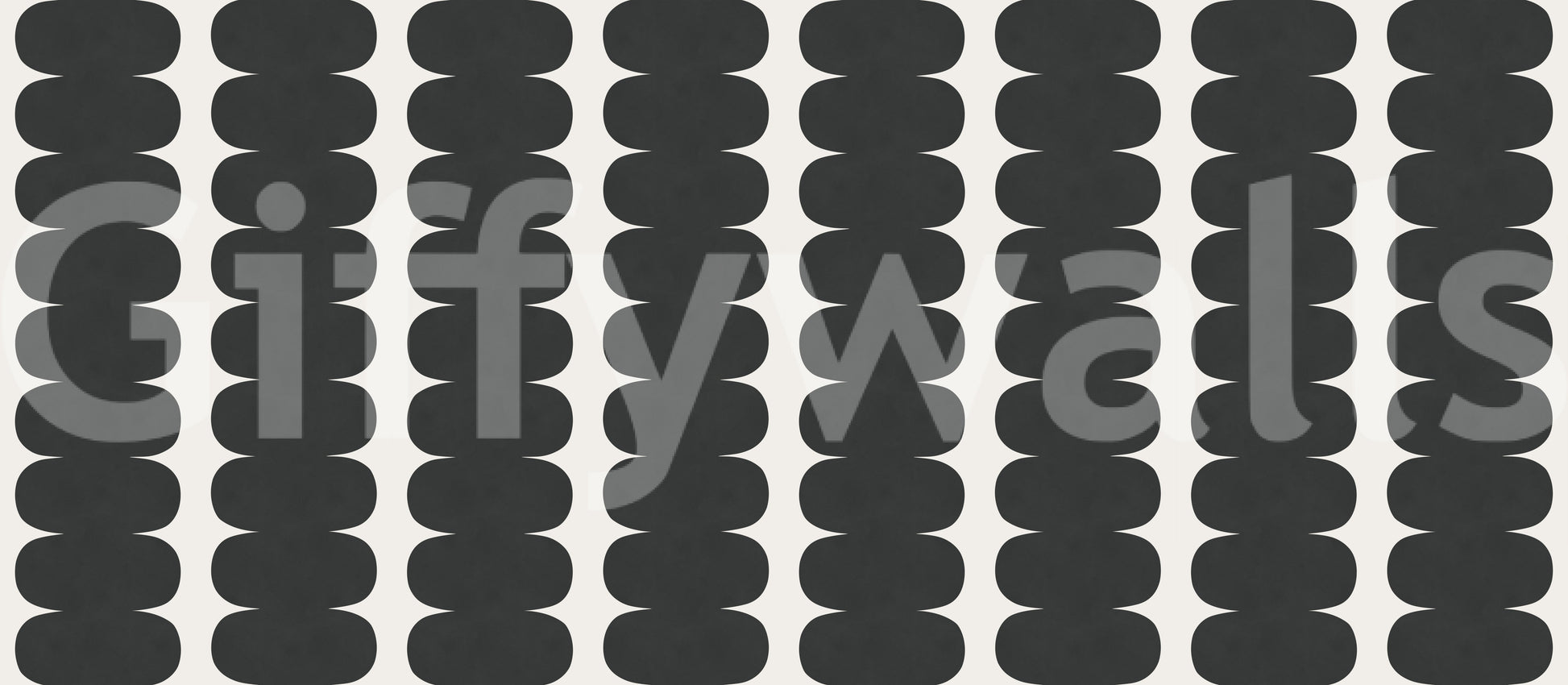 Wavy bold monochrome graphic art wall mural with Minimalist Grey tone., GD10244